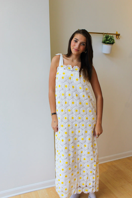 Daisy Tie Strap Midi Dress