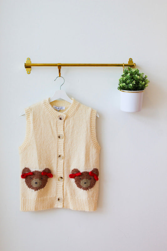 Ivory Teddy Sweater Vest