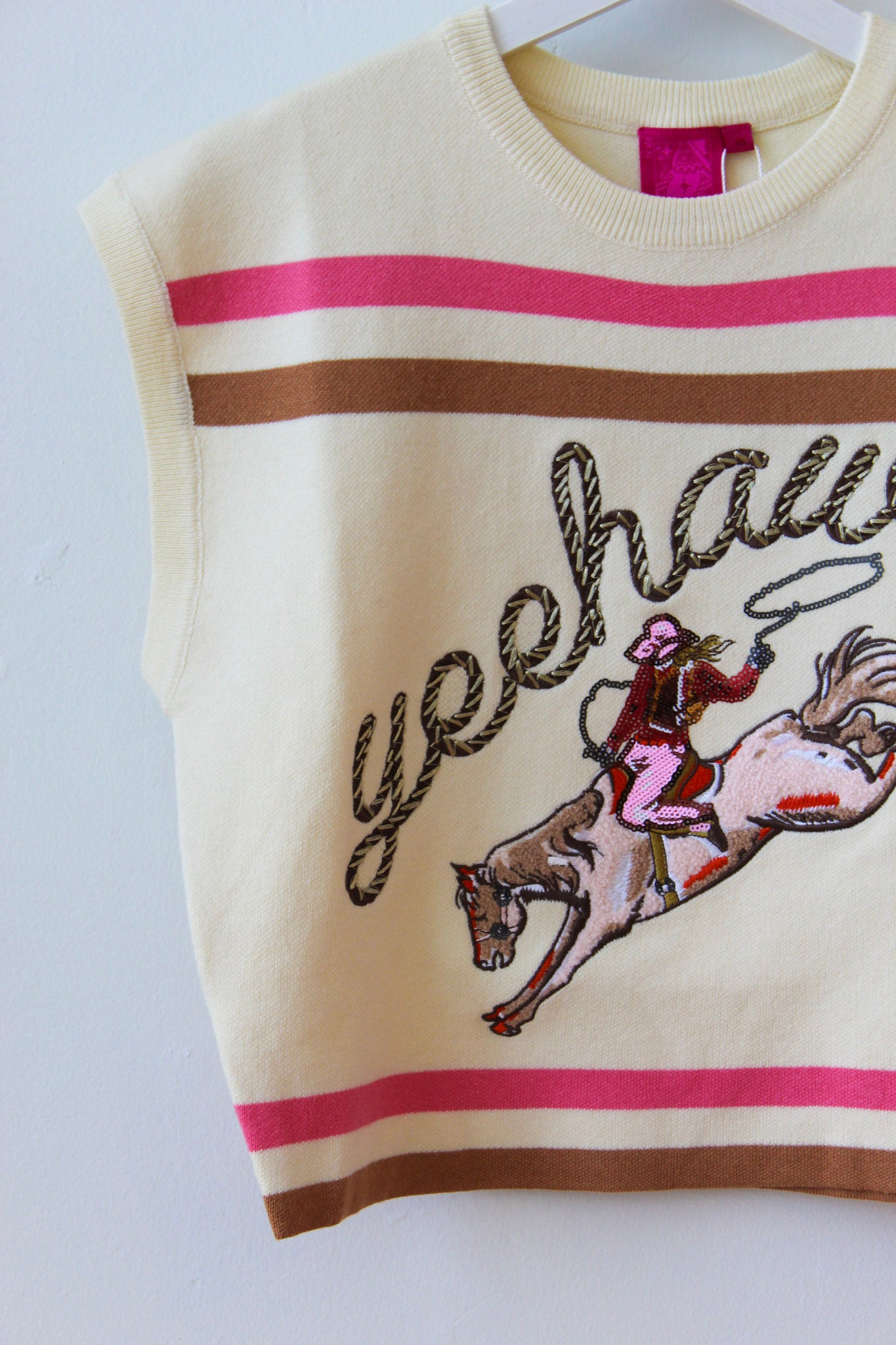 Queen of Sparkles Yeehaw Cowgirl Knit Top