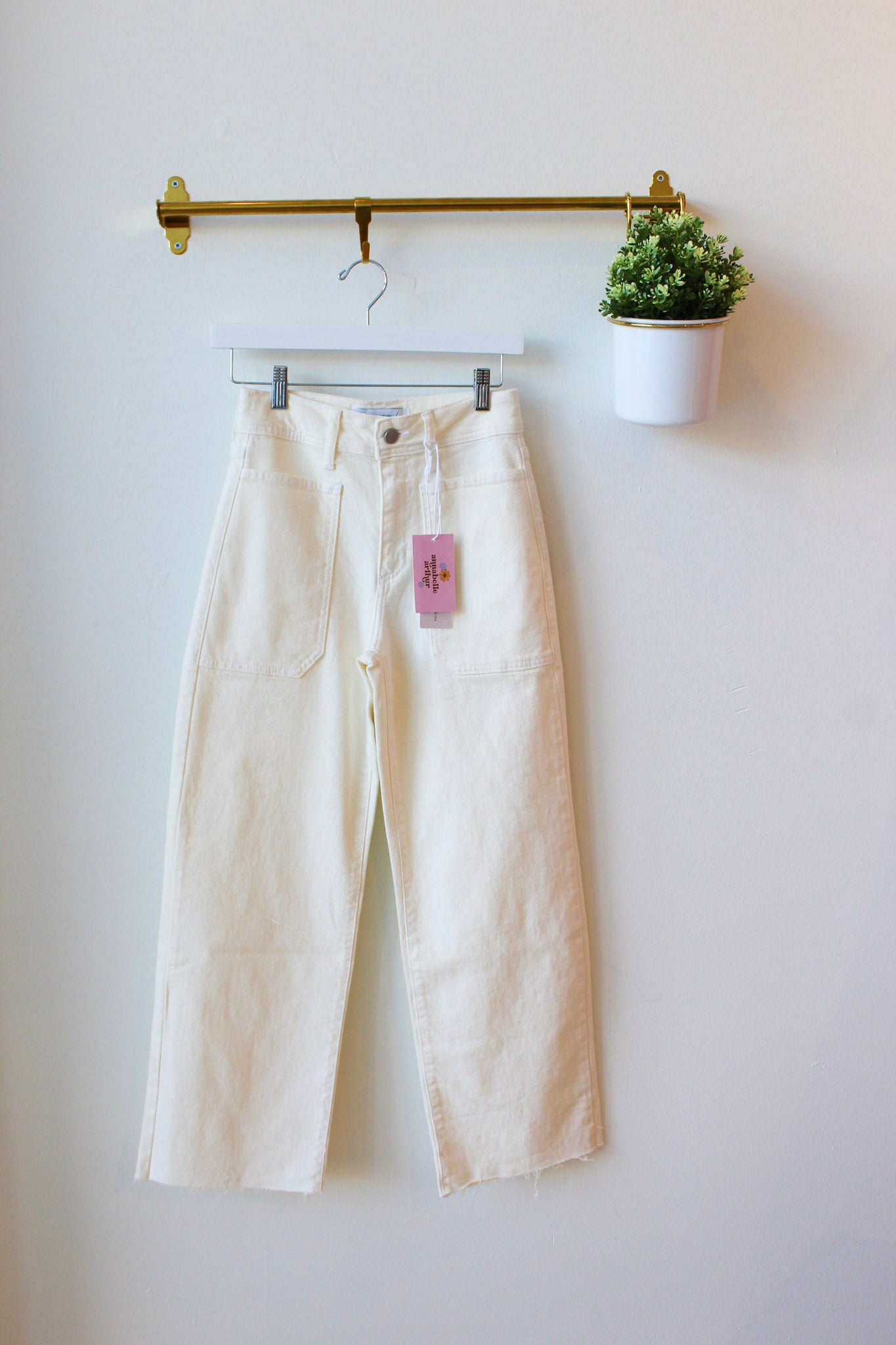 JBD Utility Wide Leg Jeans - Off White