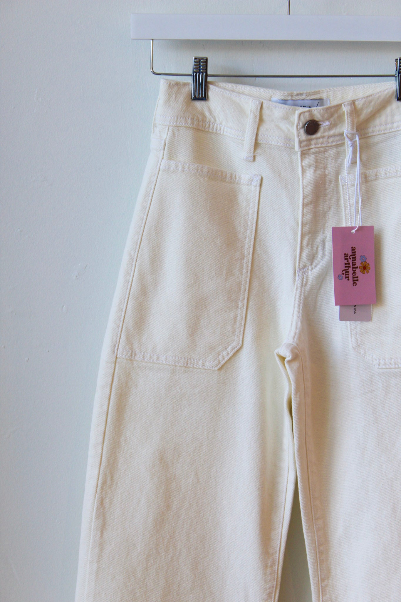 JBD Utility Wide Leg Jeans - Off White