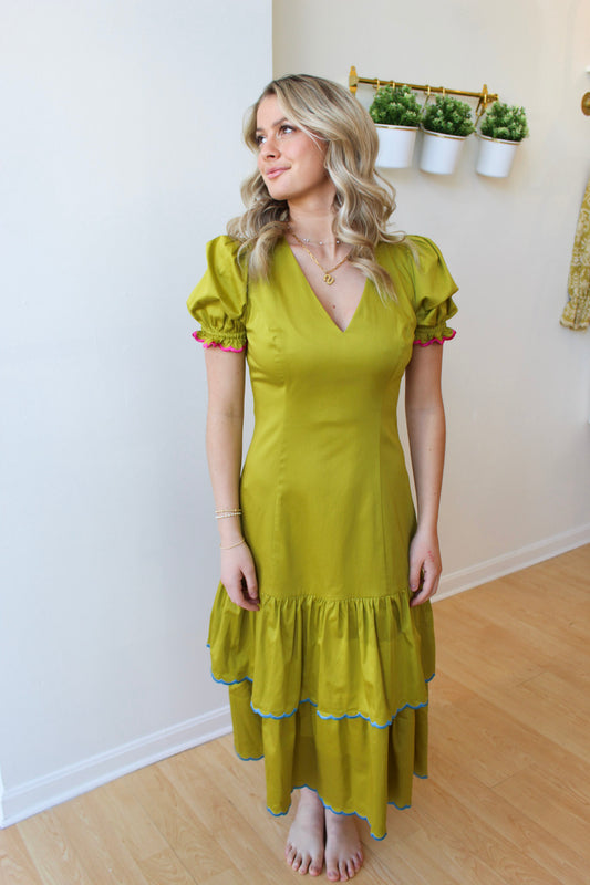 Chartreuse Riley Dress