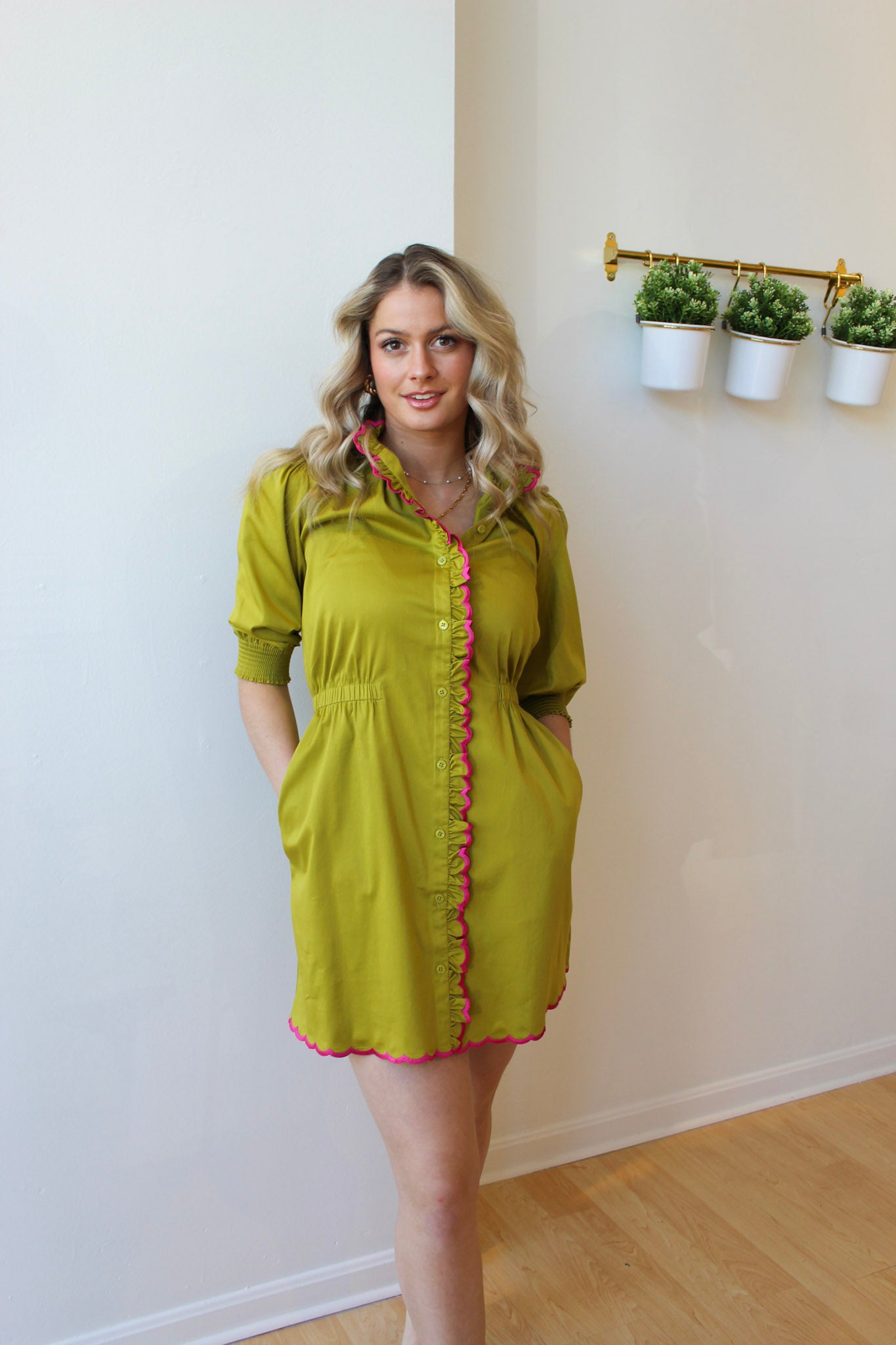 Audrey Chartreuse Dress