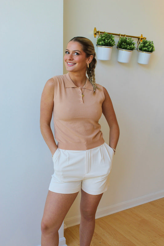 Cassio Knit Tank - Sand