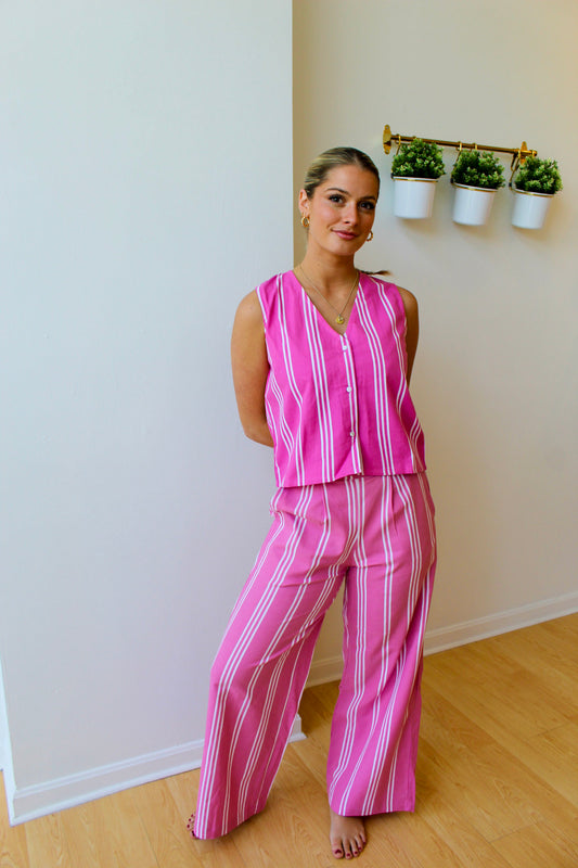 Pink Haze Button Down Top