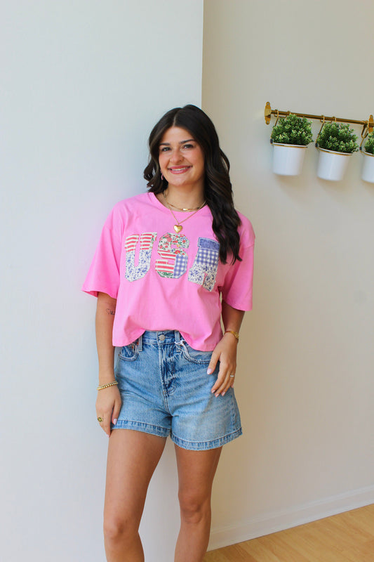 USA Patchwork Tee