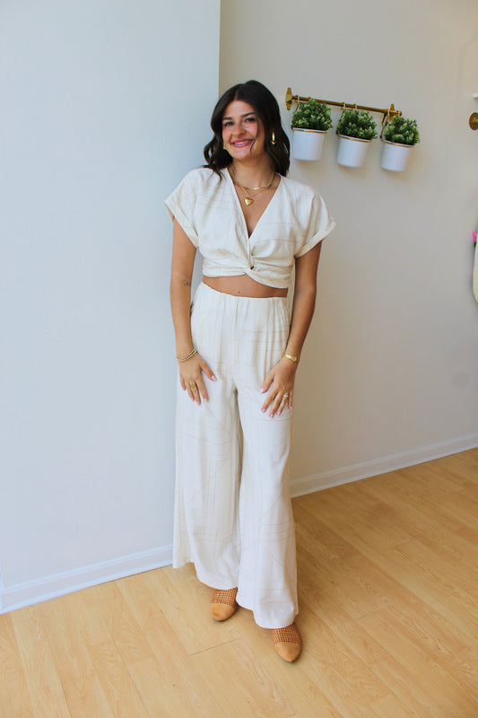 Gretchen Grid Wide Leg Pants