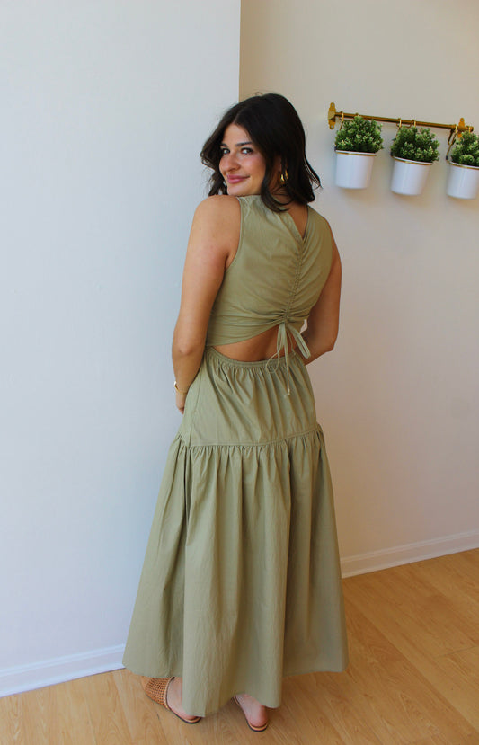 Colette Ruched Back Maxi Dress