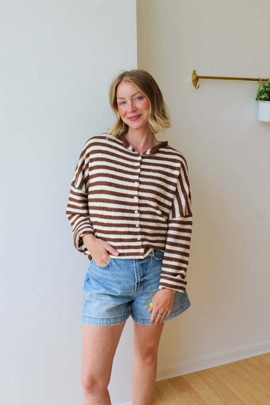 Chocolate Striped Piper Cardigan