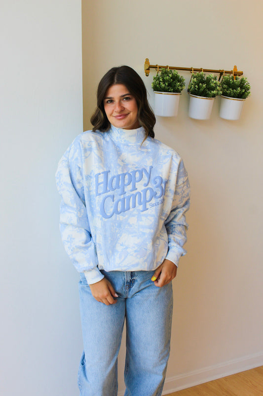 Happy Camp3r Blue Camo Mockneck