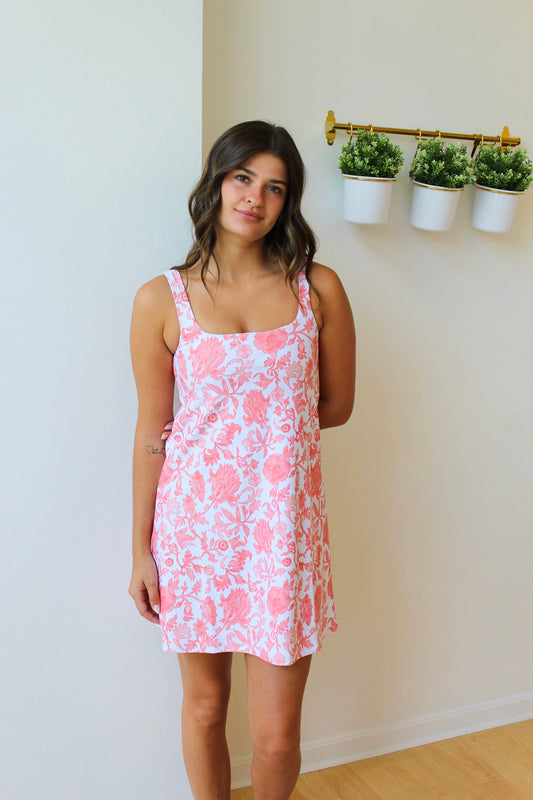 Carol Dress - Coral Floral