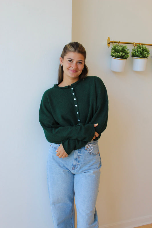 Forest Green Piper Cardigan