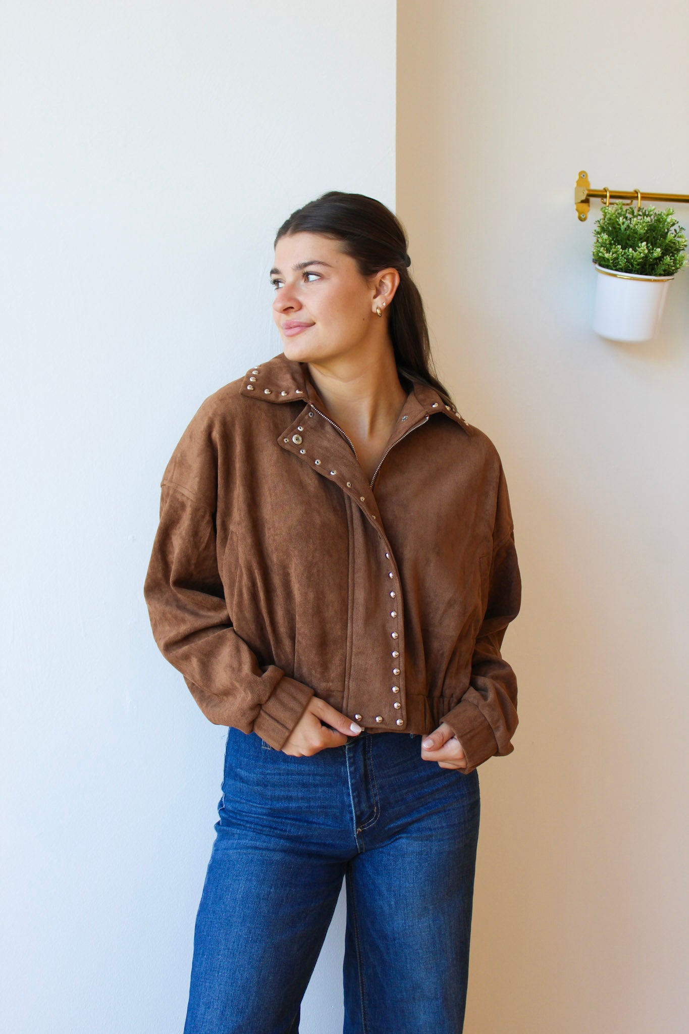 Fiona Studded Bomber Jacket