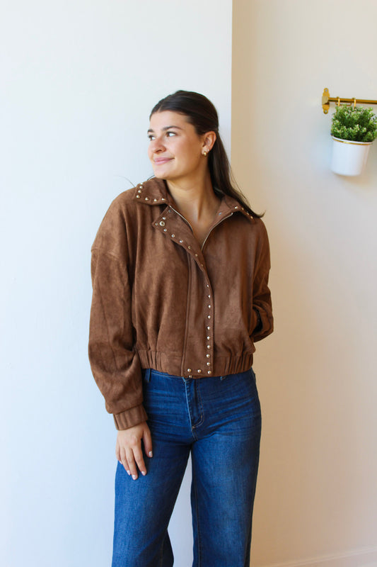 Fiona Studded Bomber Jacket