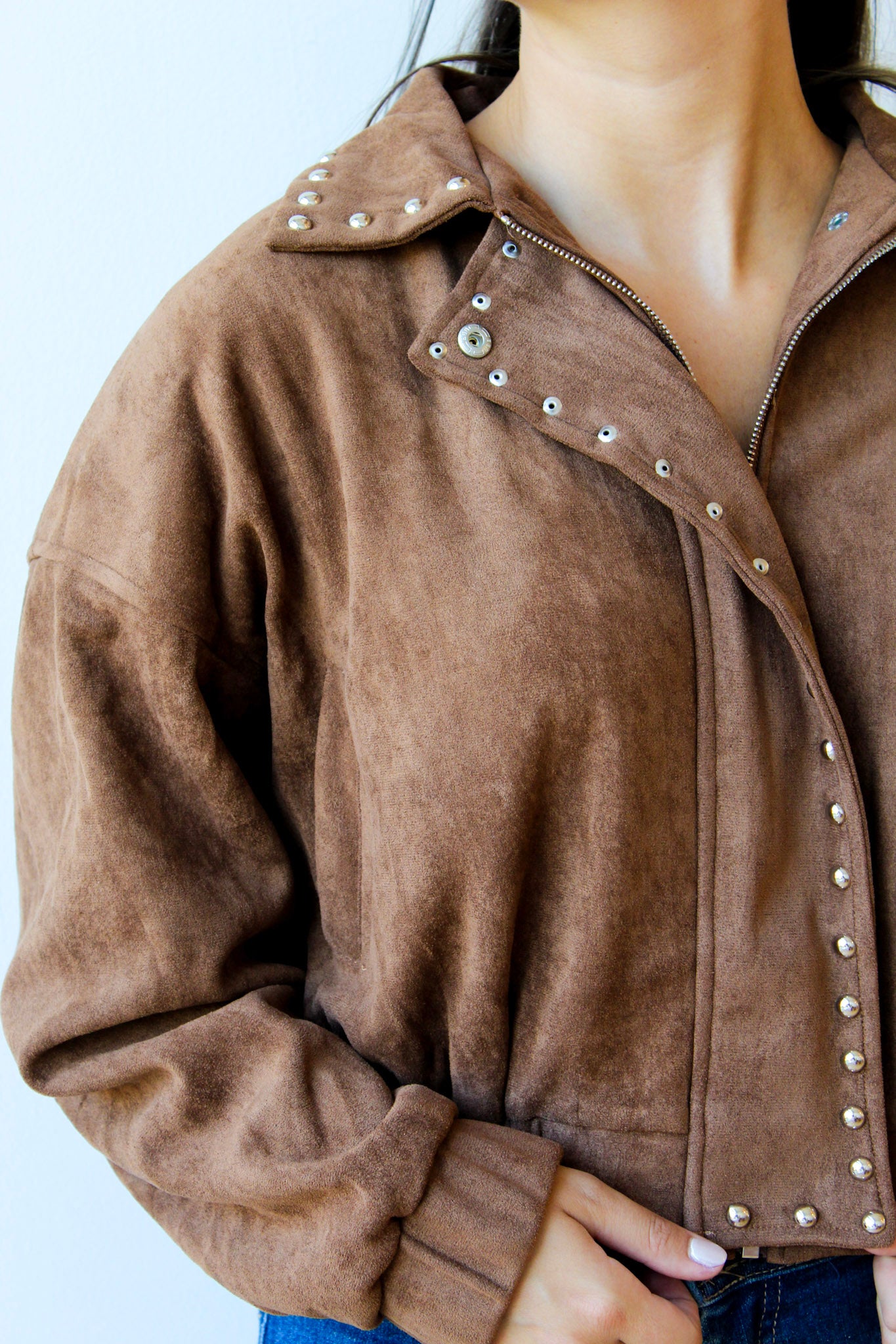 Fiona Studded Bomber Jacket
