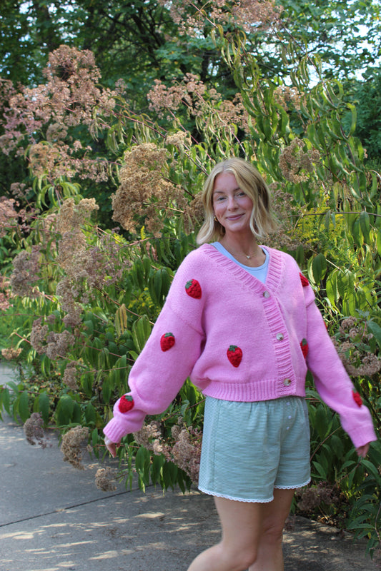 Strawberry Knit Cardigan