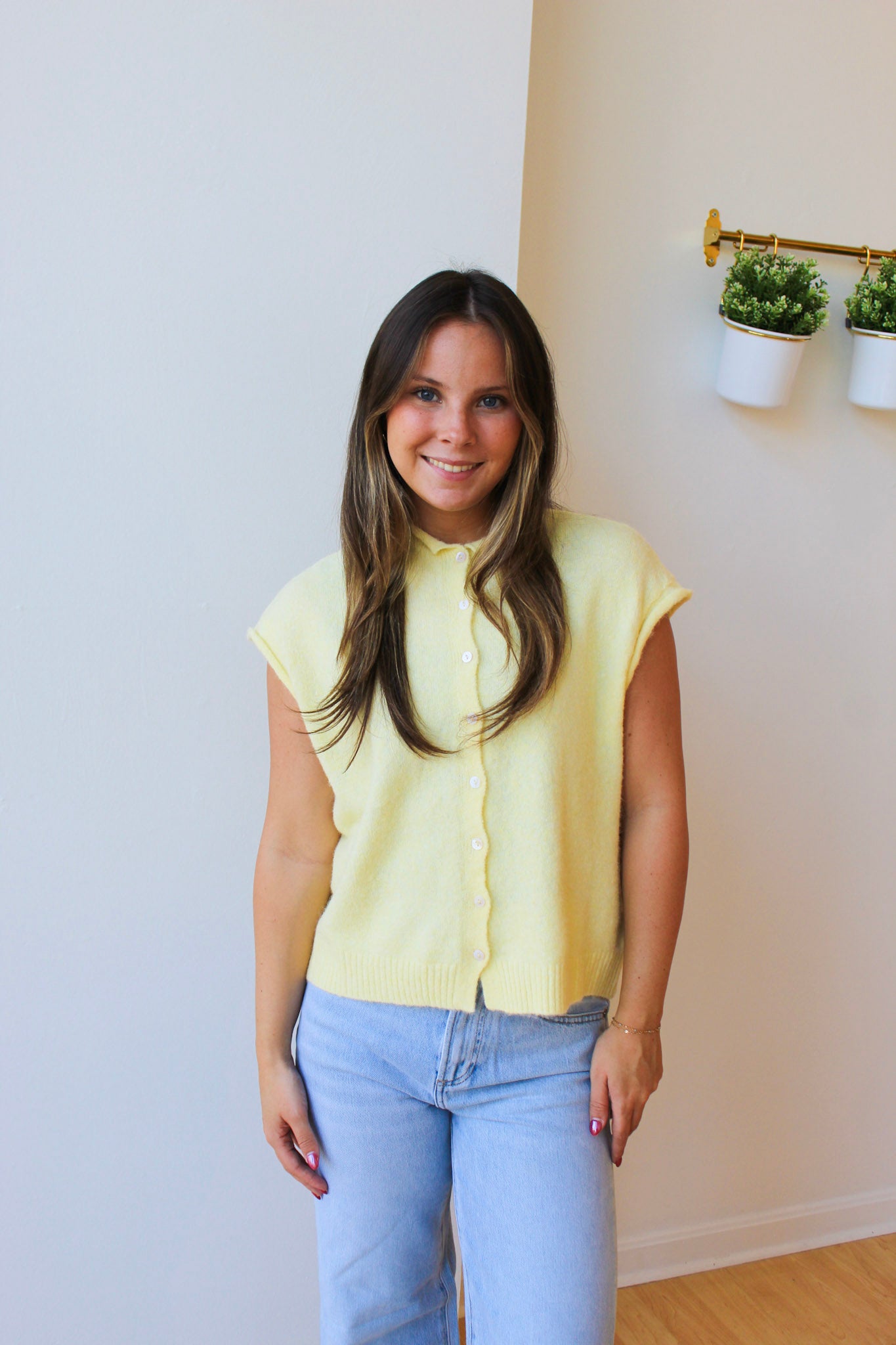 Piper Cardigan Vest - Butter