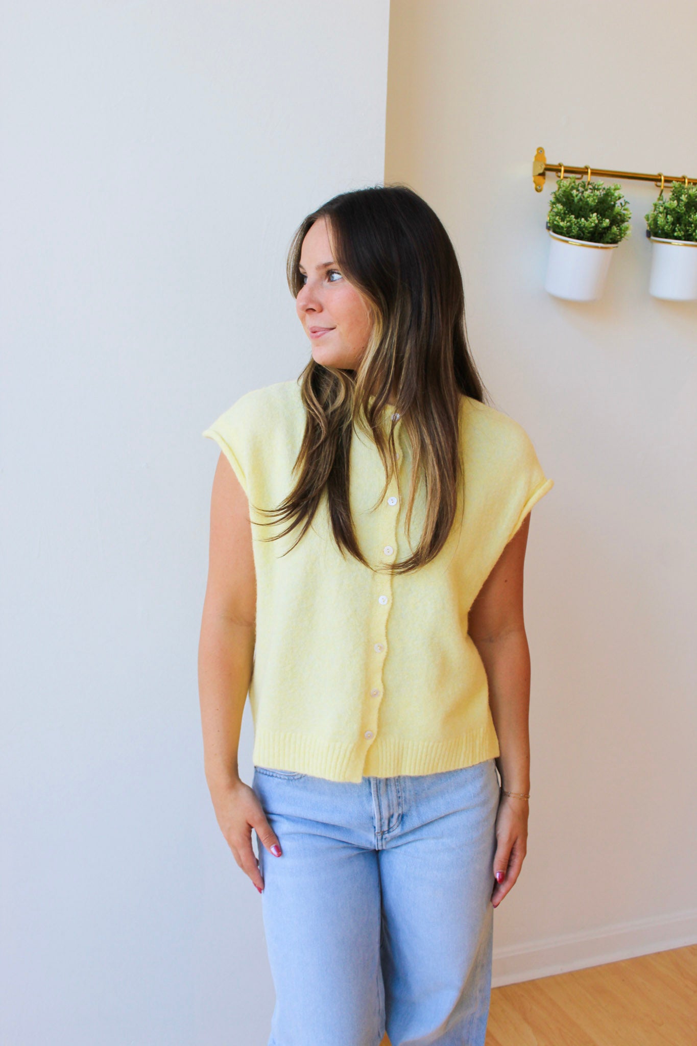Piper Cardigan Vest - Butter