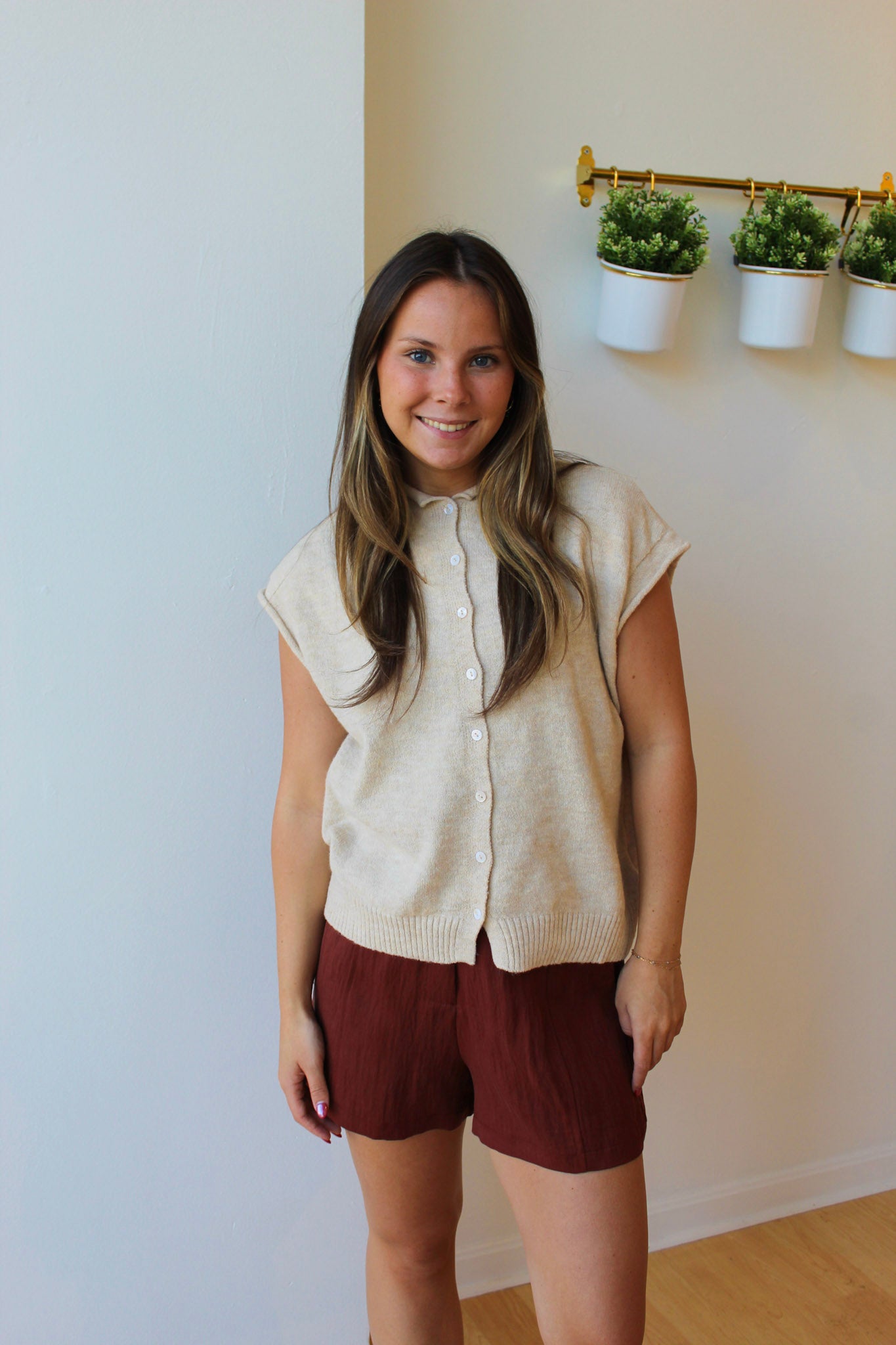 Piper Cardigan Vest - Natural
