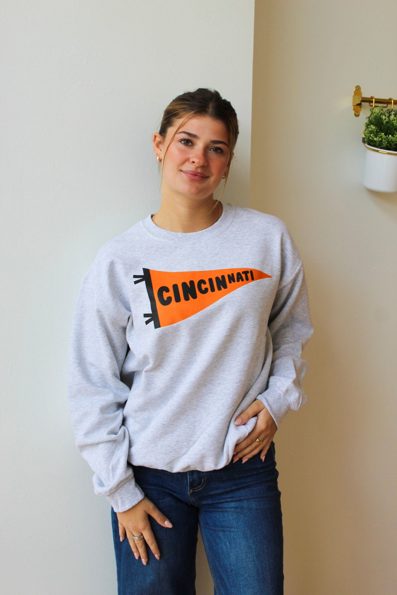 Cincinnati Pennant Crewneck - Orange/Black