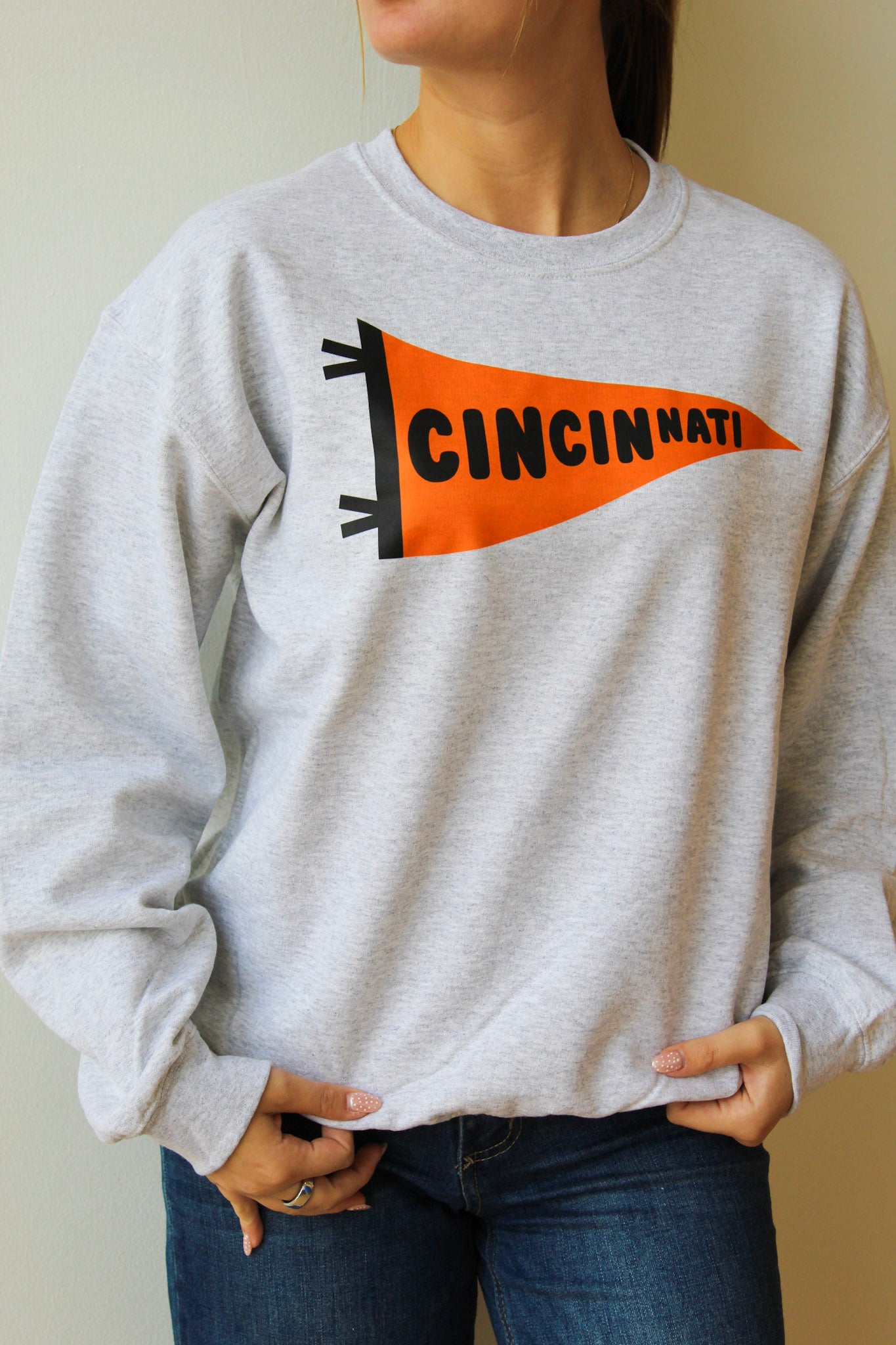 Cincinnati Pennant Crewneck - Orange/Black