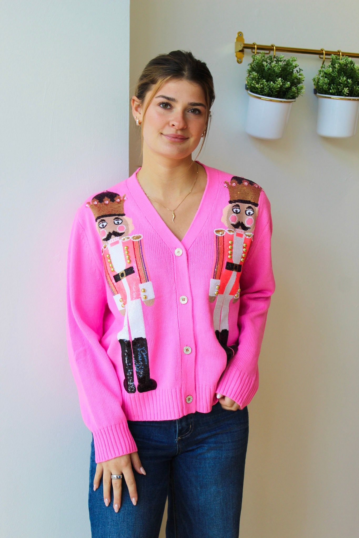 Queen of Sparkles Pink Nutcracker Cardigan