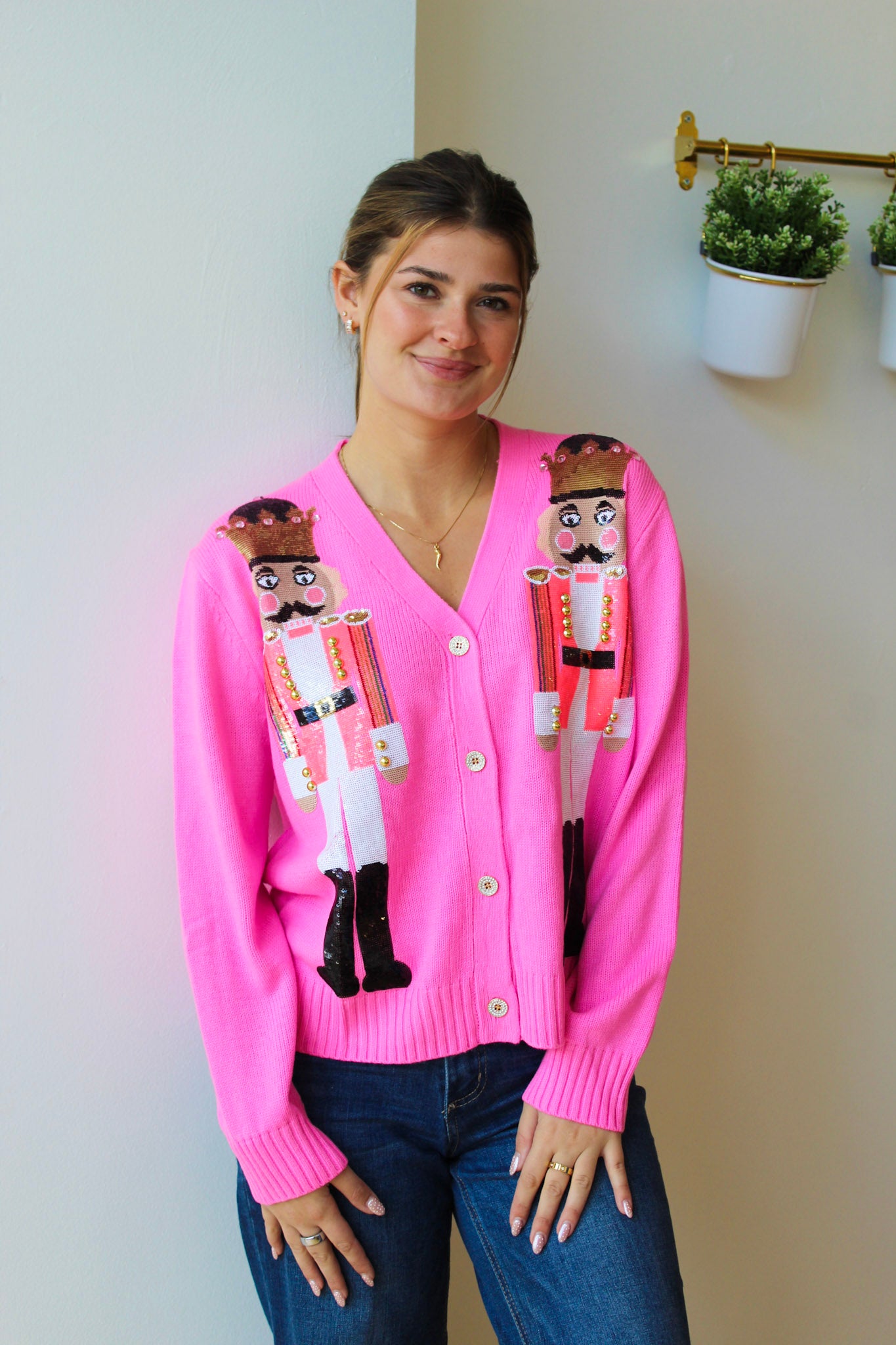 Queen of Sparkles Pink Nutcracker Cardigan