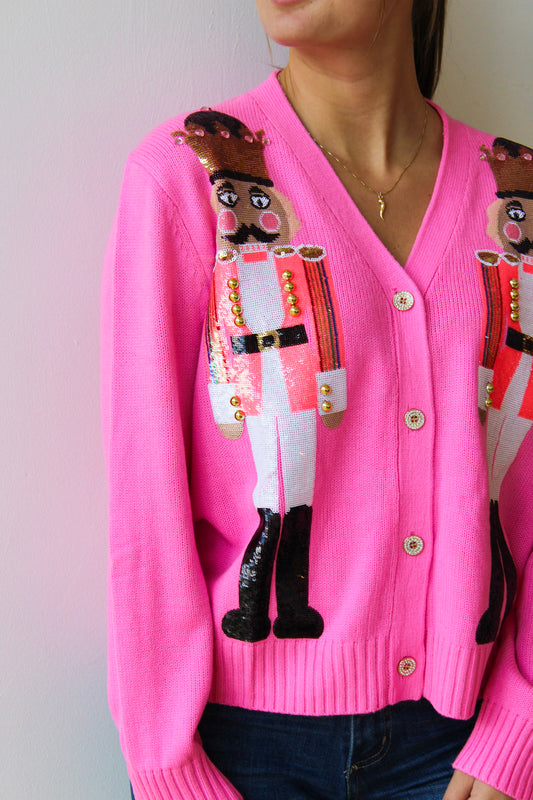 Queen of Sparkles Pink Nutcracker Cardigan