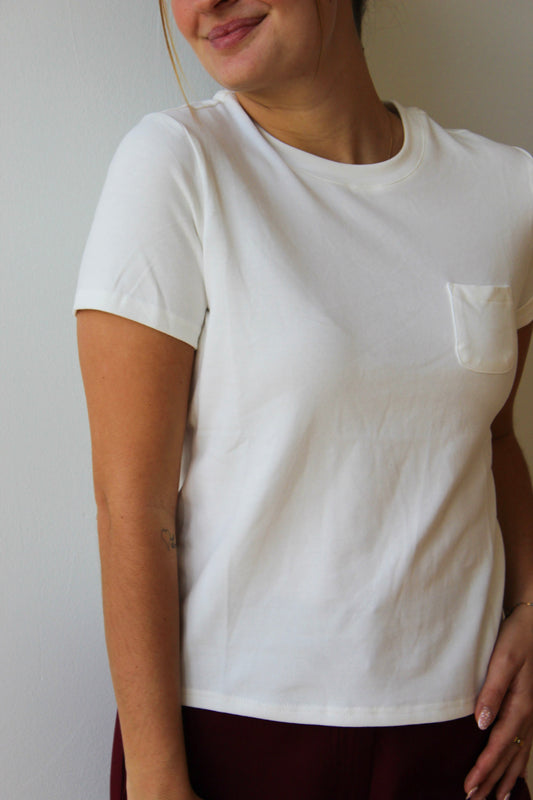 Basic White Pocket Tee