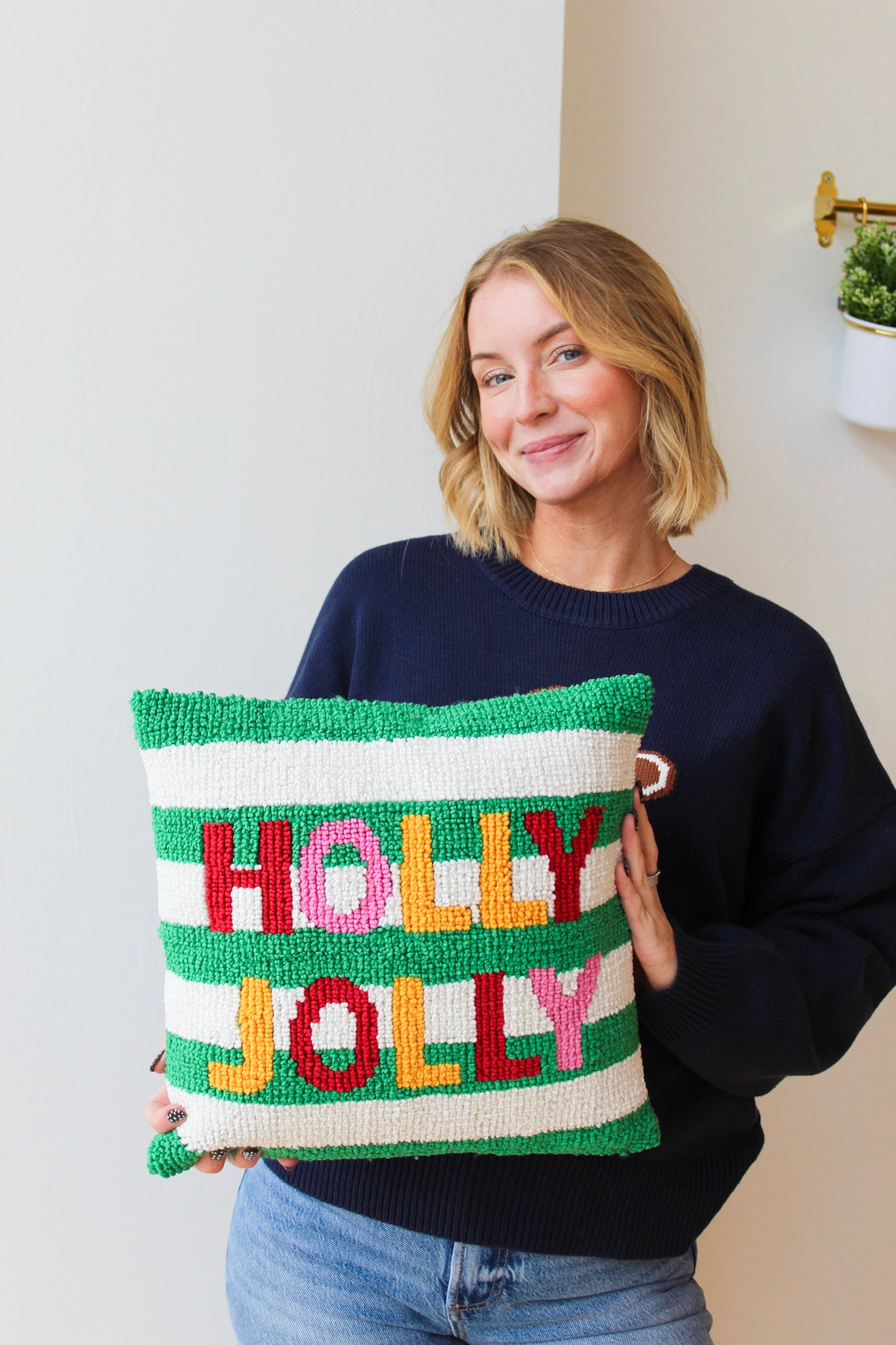 Holly Jolly Tufted Pillow