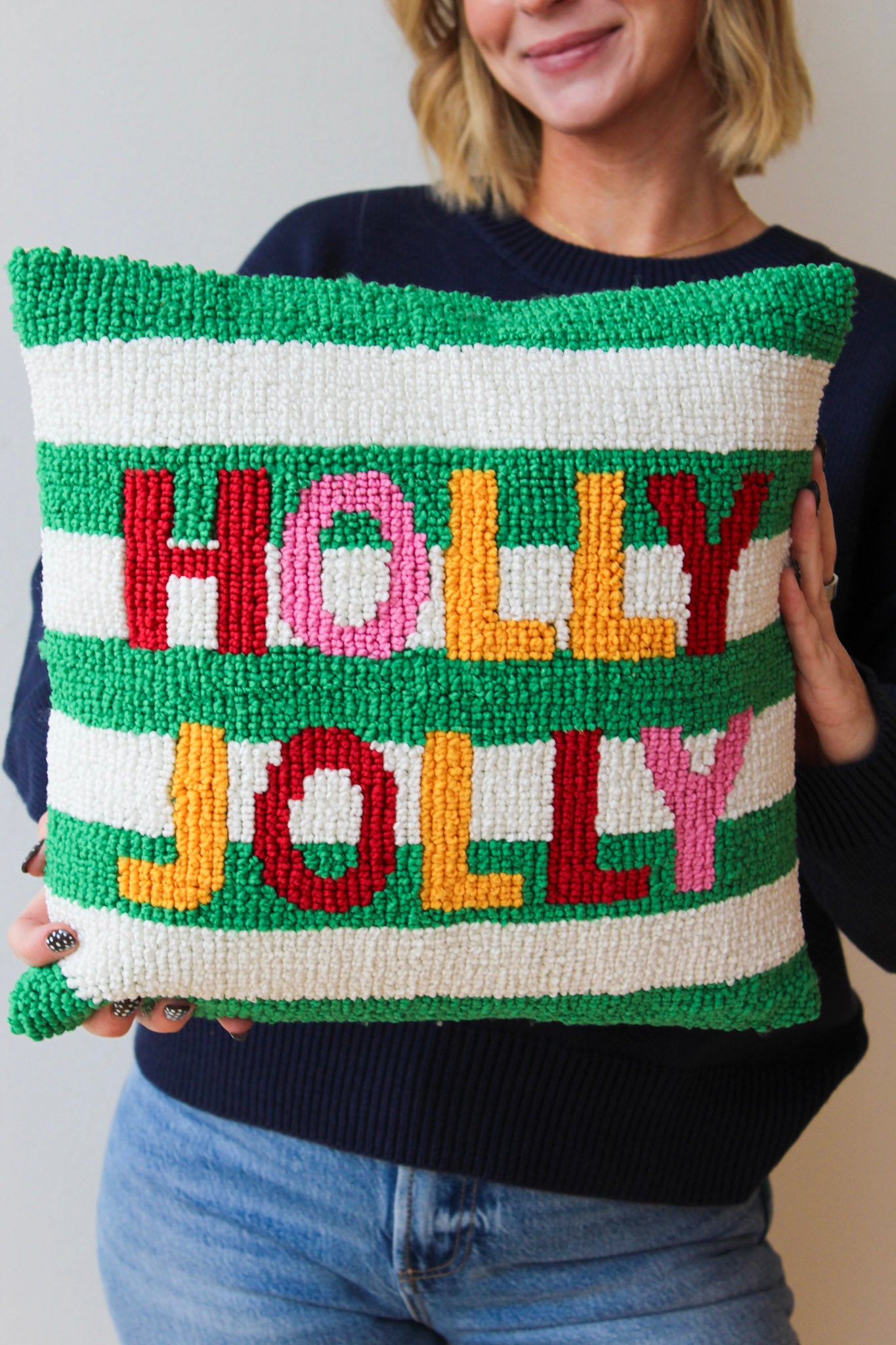 Holly Jolly Tufted Pillow