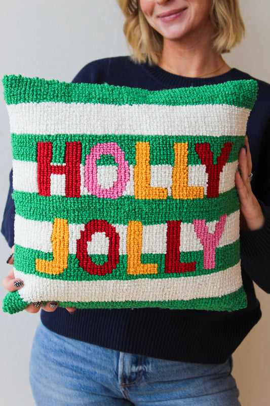 Holly Jolly Tufted Pillow