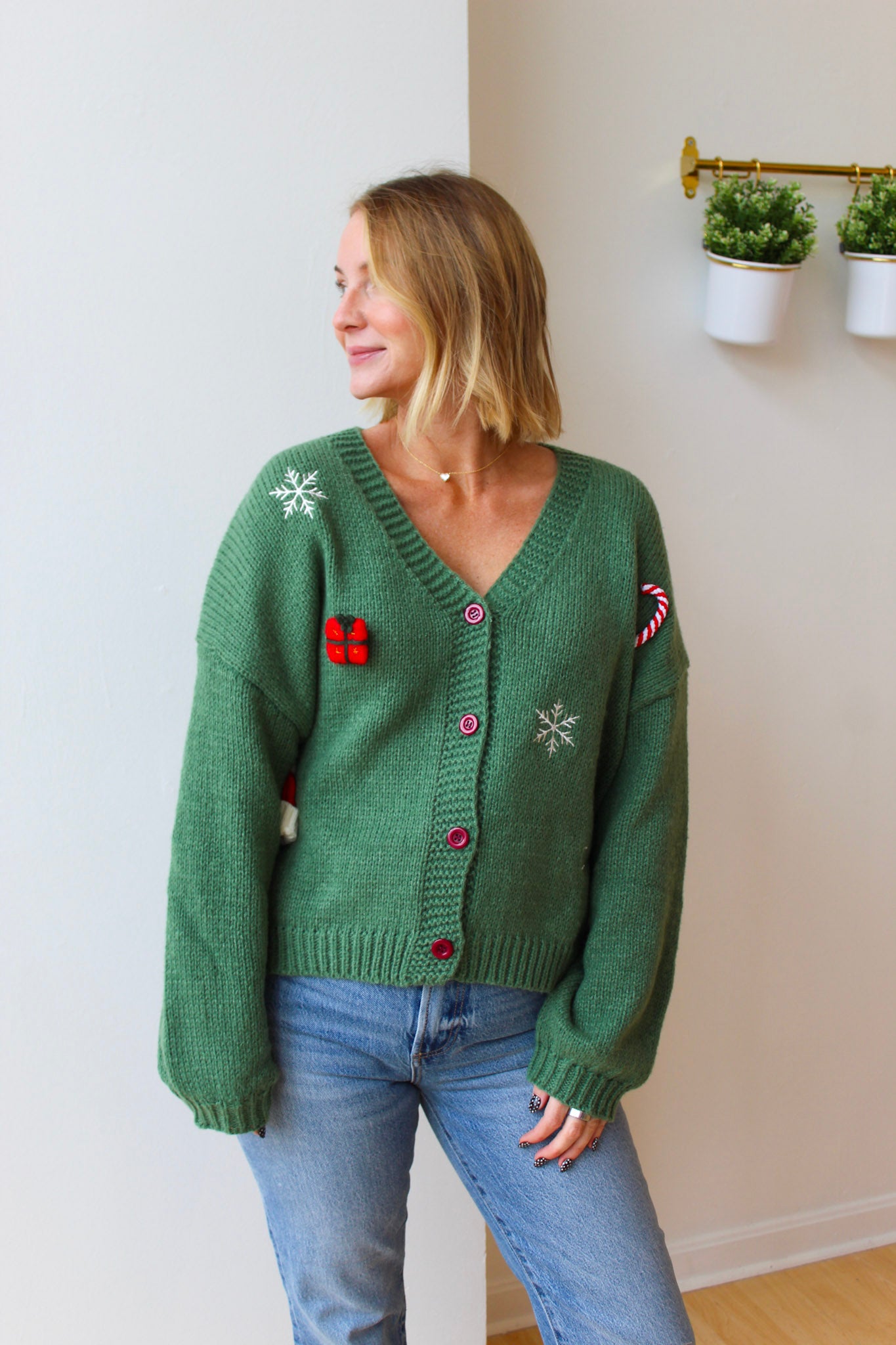 Green Christmas Cardigan