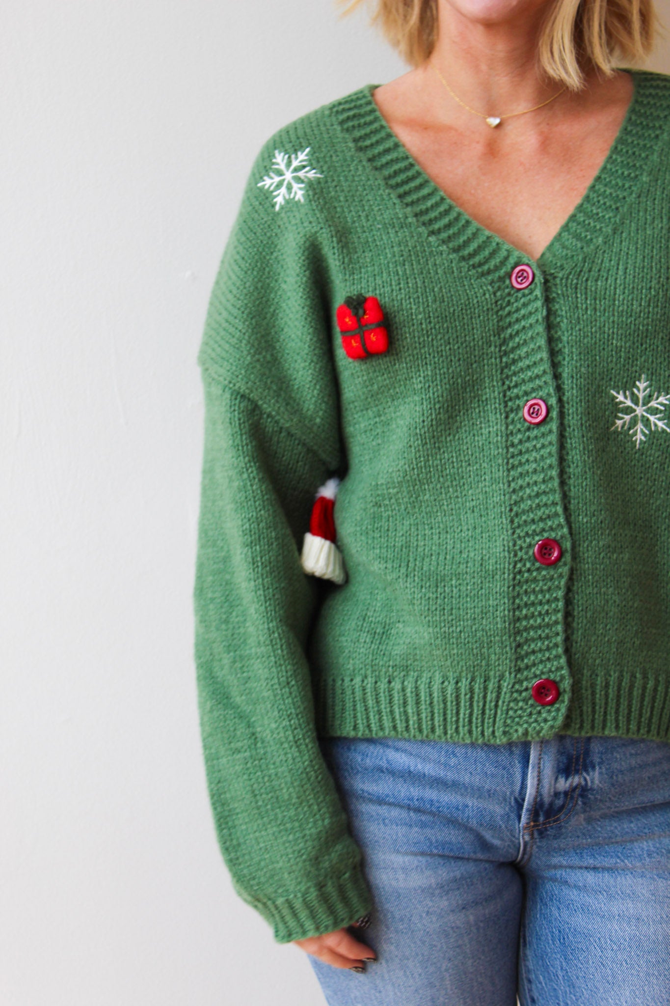 Green Christmas Cardigan