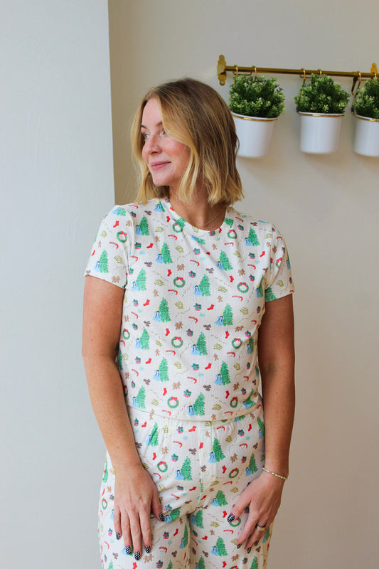 Holly Jolly Pajama Tee - Cream