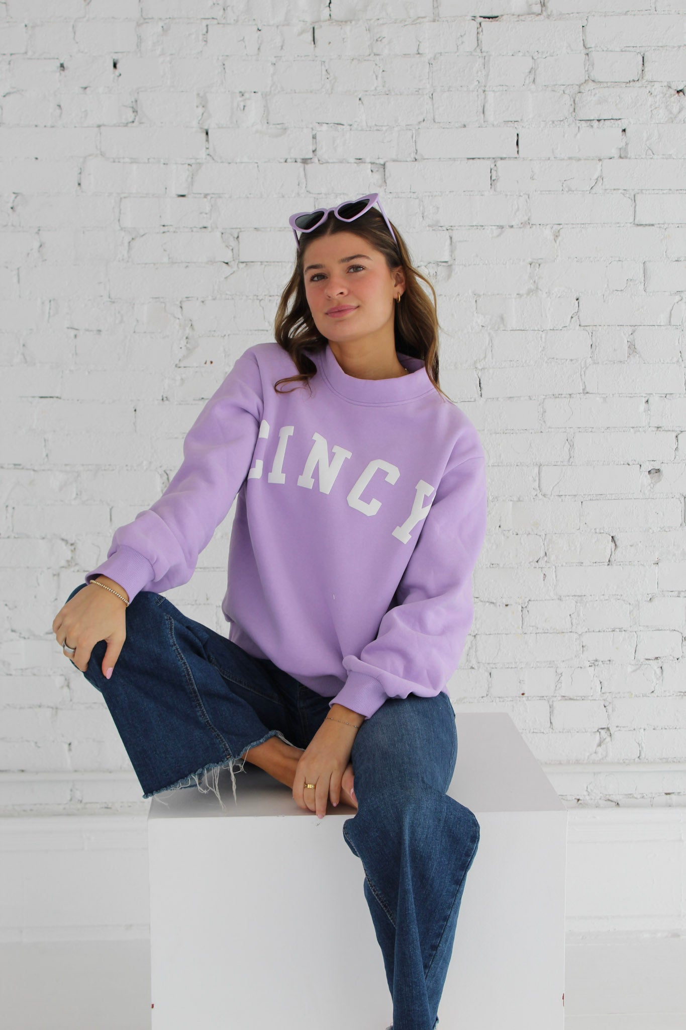 Cincy Mockneck - Lavender/White