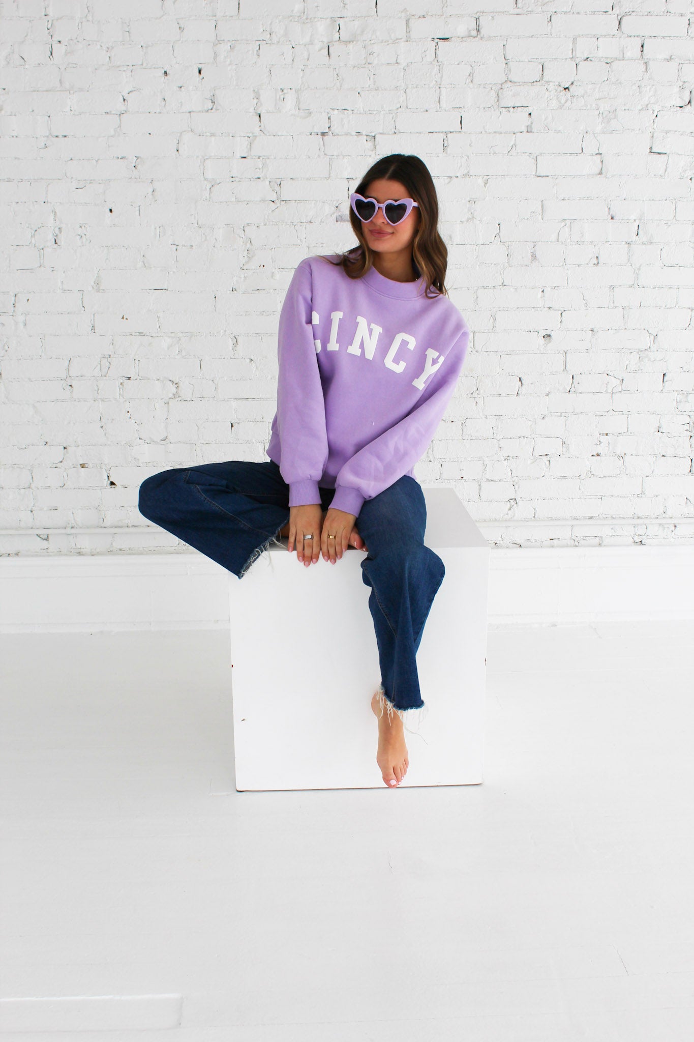 Cincy Mockneck - Lavender/White