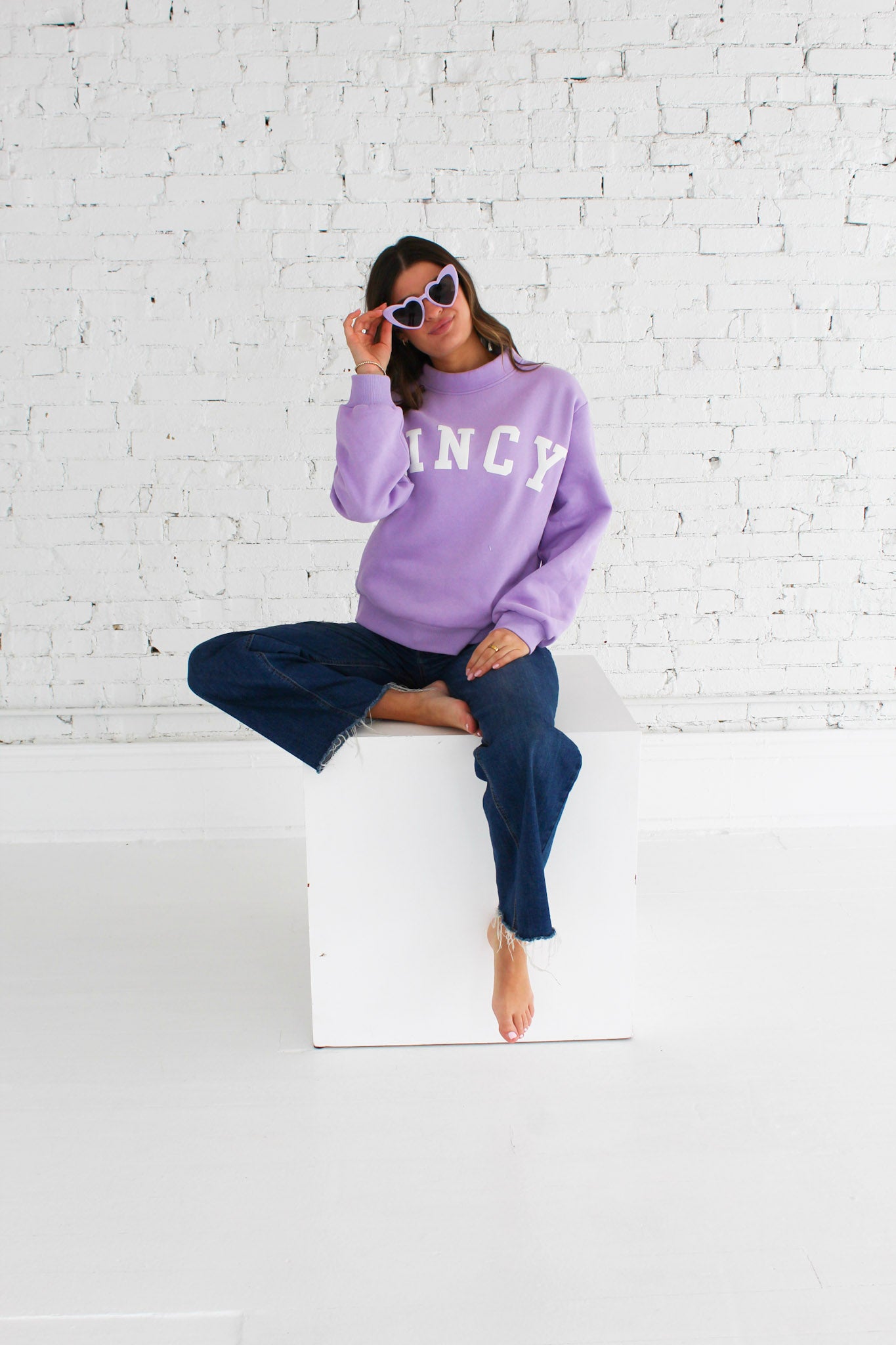 Cincy Mockneck - Lavender/White