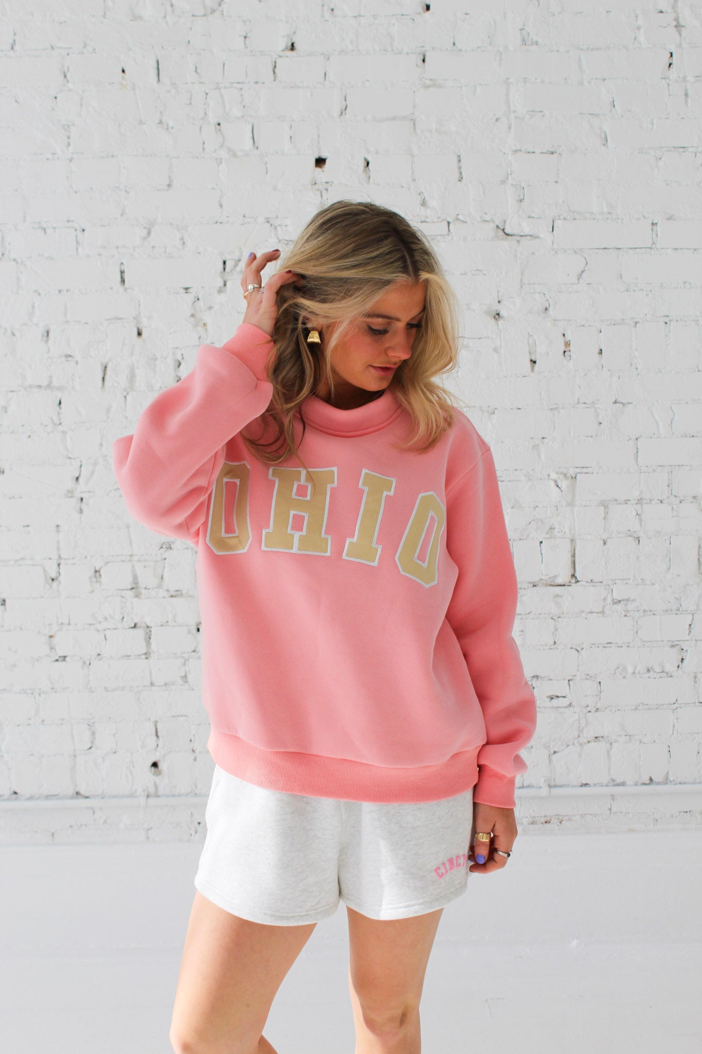 OHIO Mockneck - Pink/Tan