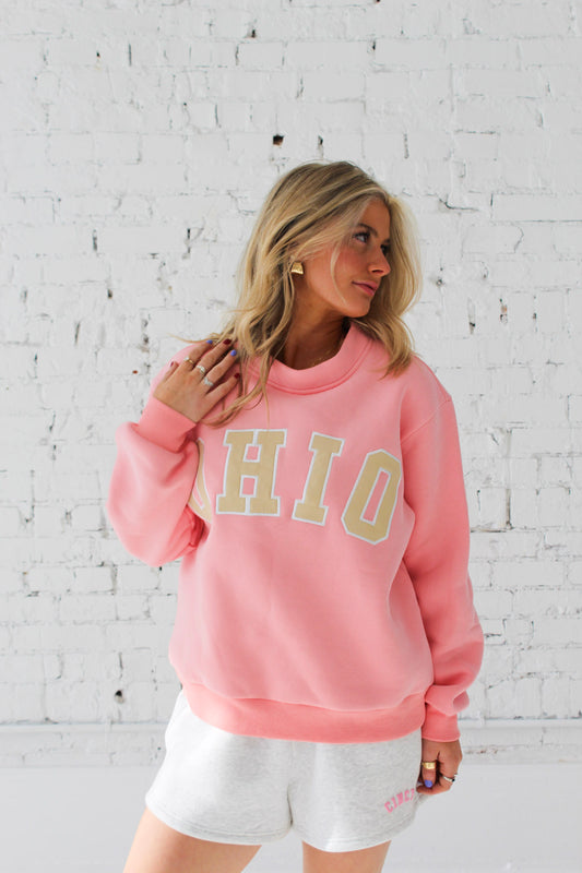 OHIO Mockneck - Pink/Tan