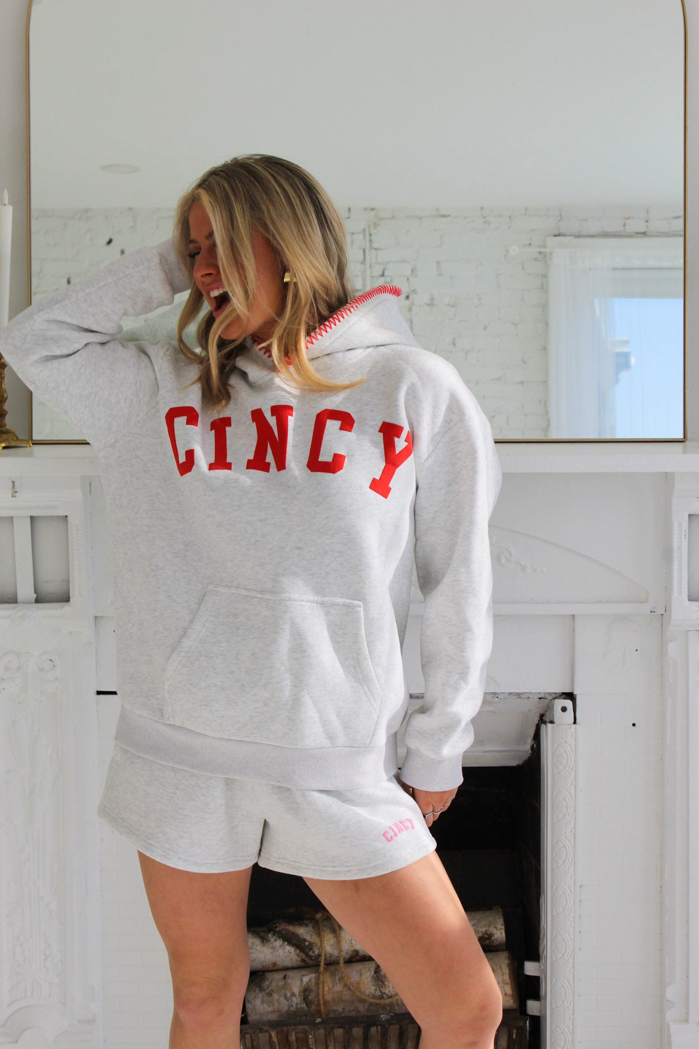 Cincy Stitch Hoodie - Red (PREORDER)