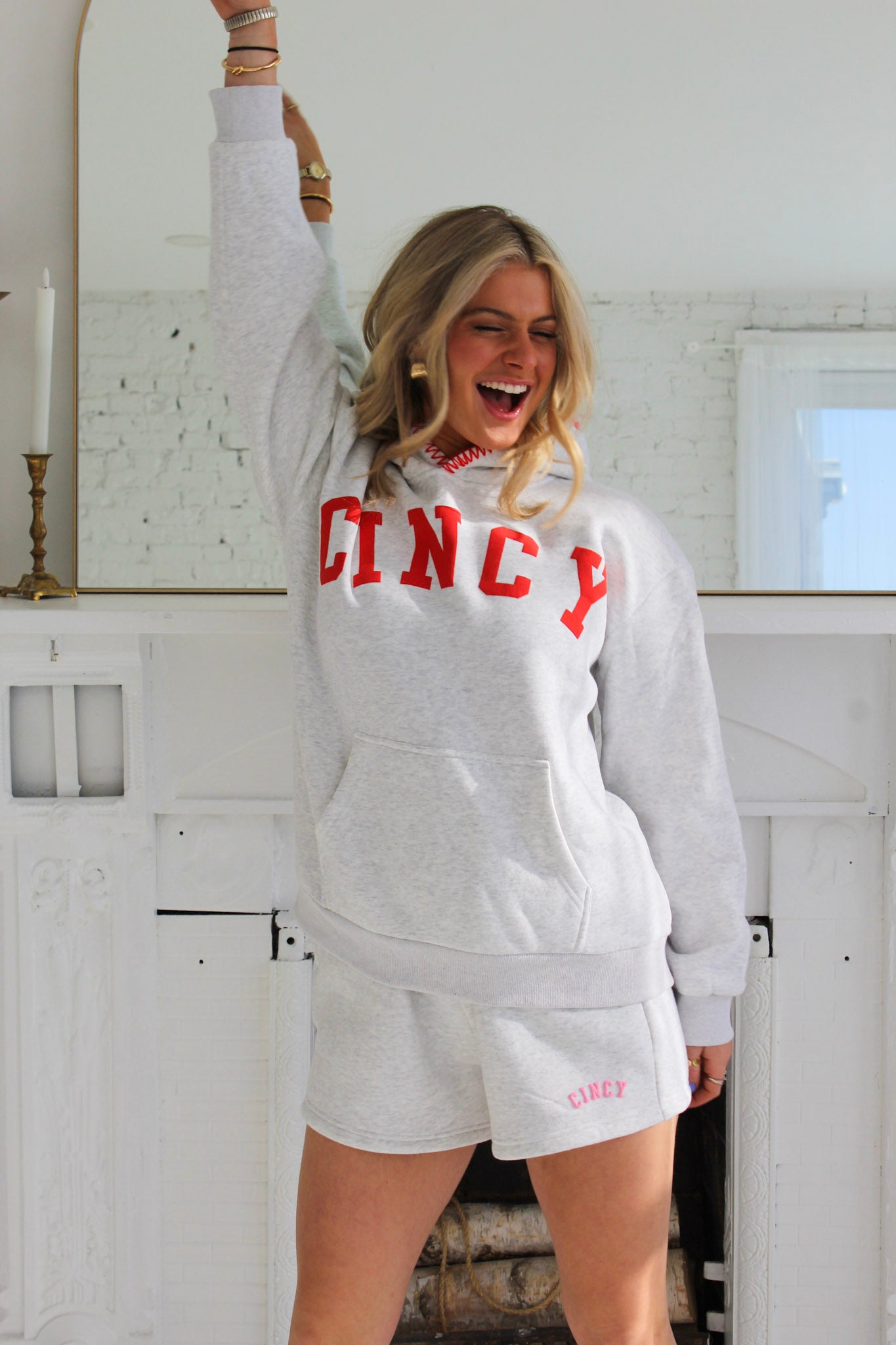 Cincy Stitch Hoodie - Red (PREORDER)