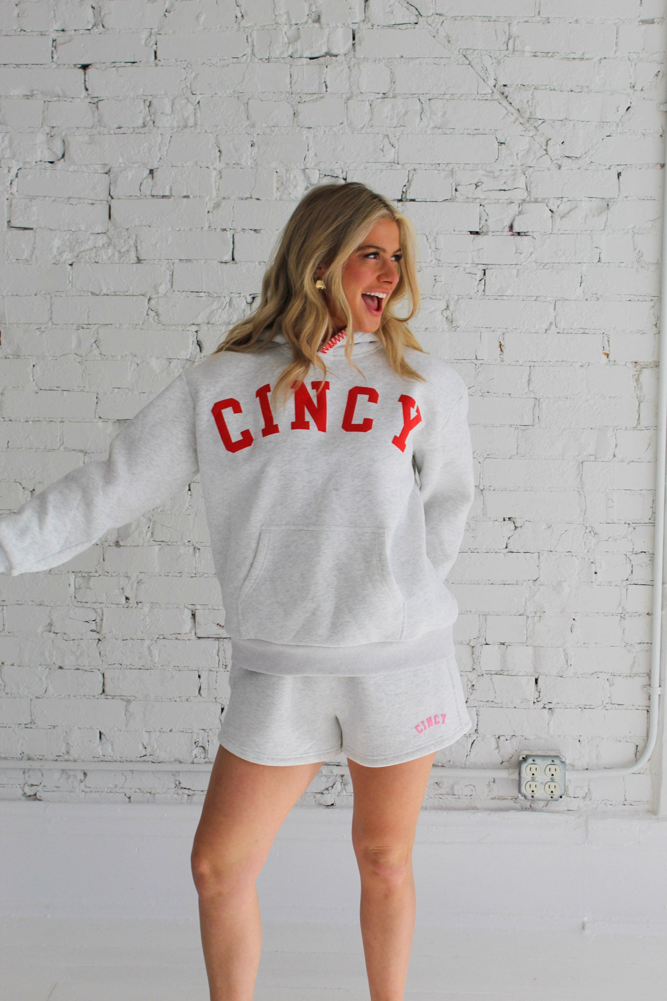 Cincy Stitch Hoodie - Red (PREORDER)