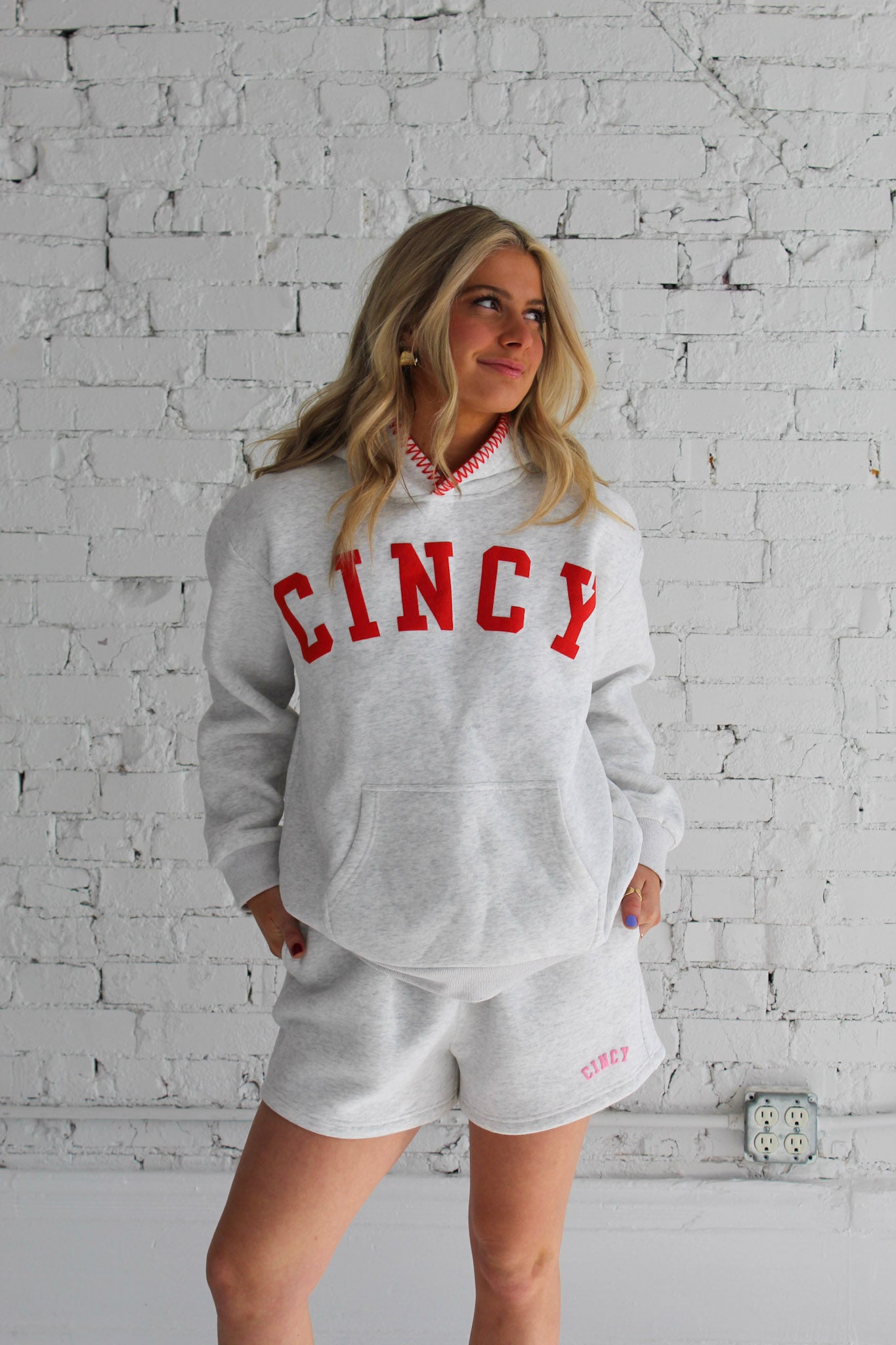 Cincy Stitch Hoodie - Red (PREORDER)