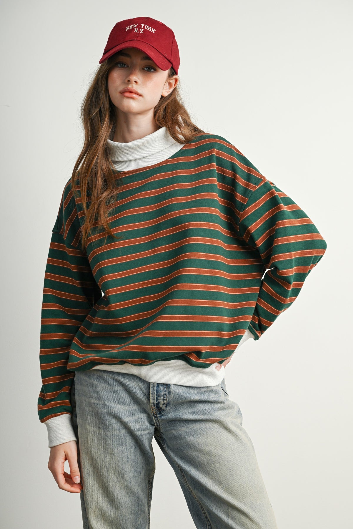 Rowan Stripe Mockneck