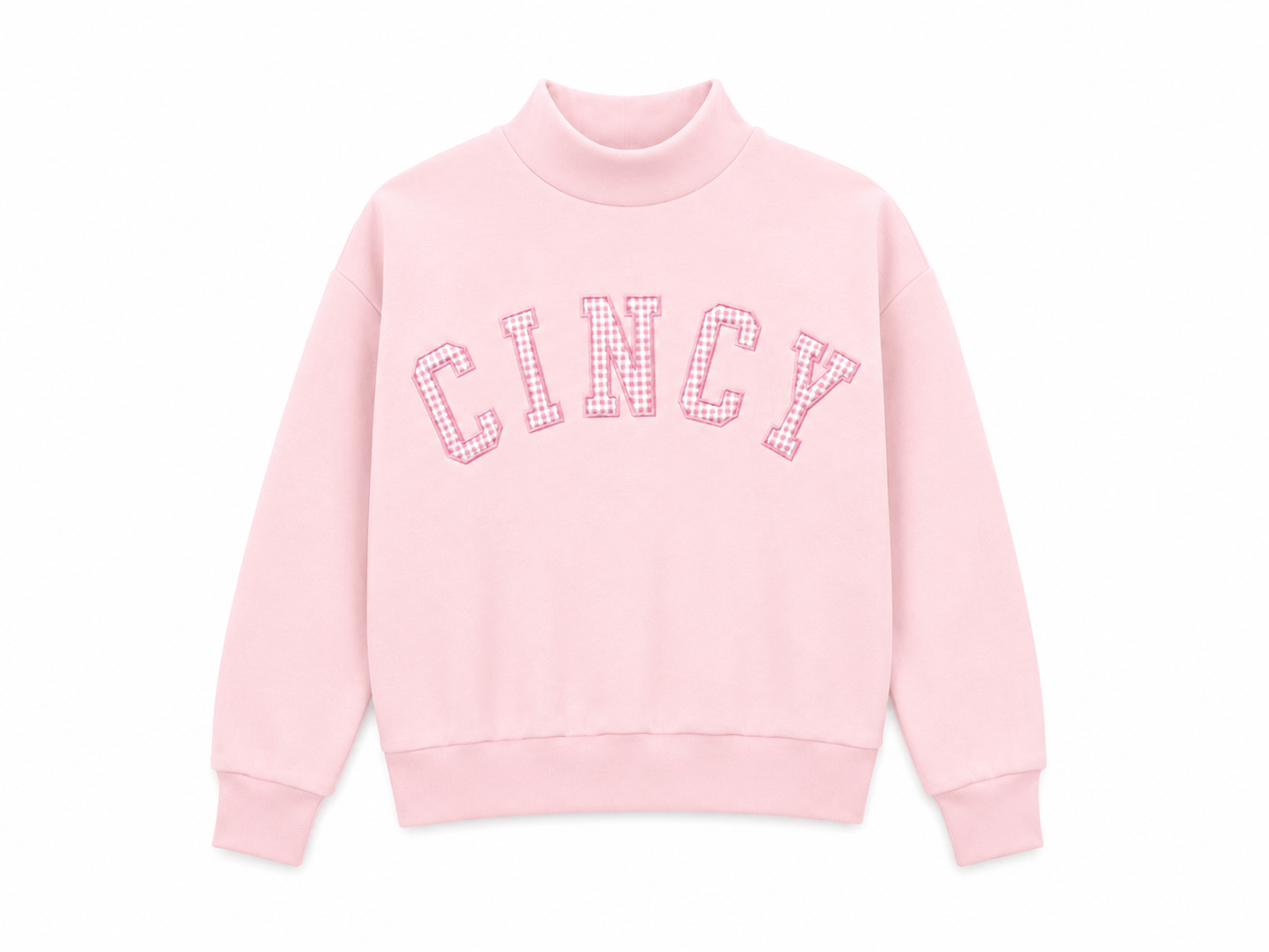 Cincy Mockneck - Pale Pink Gingham