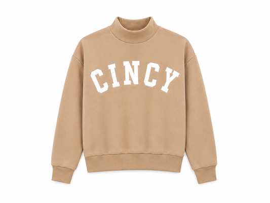 Cincy Mockneck - Cashew/White (PREORDER)