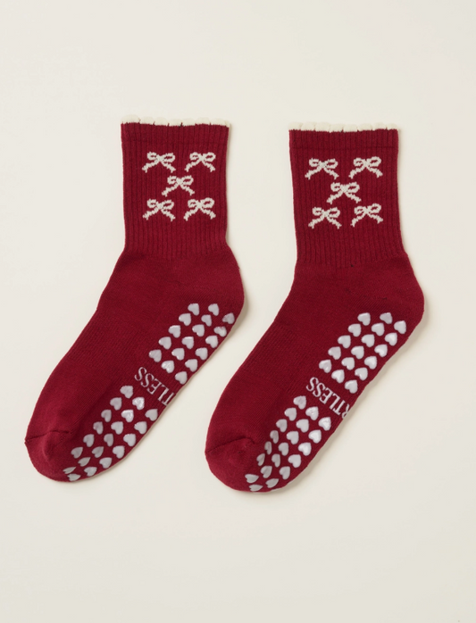 Ribbon Petal Grip Socks