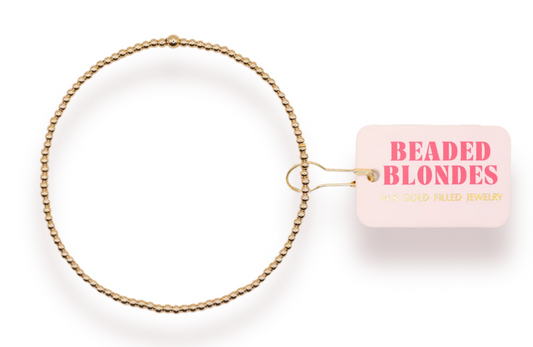2mm Gold Beaded Bracelet