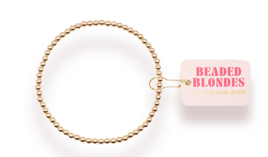 3mm Gold Beaded Bracelet